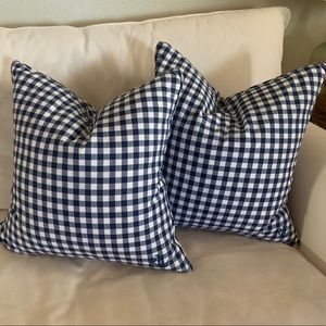 Lauren Ralph Lauren Navy Gingham Pillows